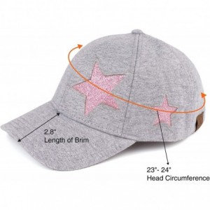 Baseball Caps Hatsandscarf Cotton Baseball Cap with Sparkling Star Pattern (BA-42) - Grey - CA18Q95GAN6 $24.12