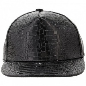 Baseball Caps Shiny Cool Metallic Adjustable Strap Baseball Cap Cotton Casual Cap - Black - CM185UYNAKS $17.71