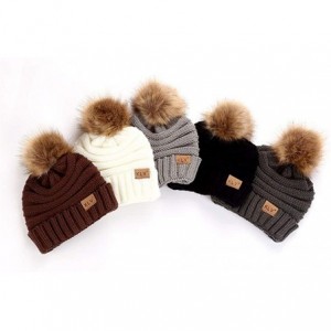 Skullies & Beanies Knit Winter Beanie - Cuff Wool Ribbed Hat - Fisherman Skull Knitted Stocking Cap - Z1-brown - C519369T6RI ...