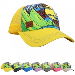 Baseball Caps Trucker Hats for Women - Snapback Woman Caps in Lively Colors - Makana - Yellow - C318Y7M5O6I $43.85