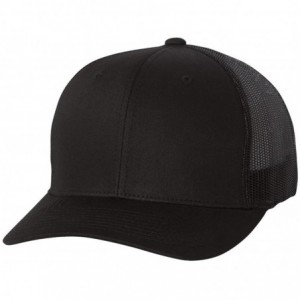 Baseball Caps Flexfit Retro Trucker Hat - Black - C512CLXLL1R $17.54