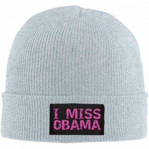 Skullies & Beanies I Love A Good Dump Skull Hats for Unisex Classic Beanie Caps - I Miss Obama /Gray - CM192DRMW48 $28.02