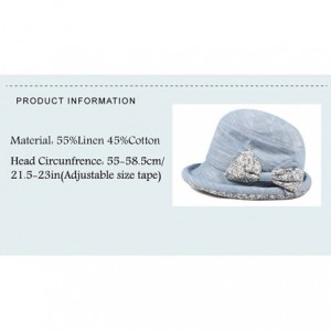 Bucket Hats Women's Foldable Floral Bucket Hat Rolled Brim with Bowknot - Blue - CQ182RXHXZN $27.78