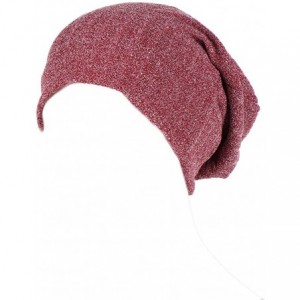 Sun Hats Womens Scarf India Muslim Stretch Turban Hat Hair Pure Color Loss Head Wrap - Wine - C118IE4L96E $17.56
