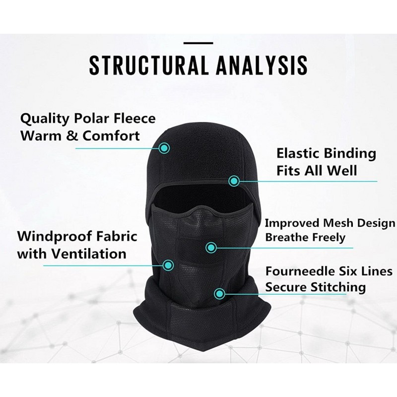 Balaclave Fleece Windproof Ski Mask Face Mask Tactical Hood Neck Warmer ...