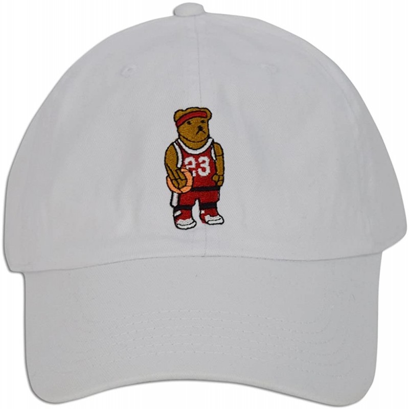 Baseball Caps Basketball Teddy 23 Embroidered Cap Hat Dad Adjustable Polo Style Unconstructed - White - CL182LI8SYS $24.20