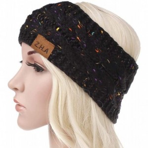 Cold Weather Headbands Women's Hairwarp Cable Knit Winter Headband Ear Warmer Hair Band Turban - A - CZ18MERYRCA $17.23