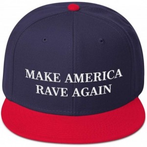Baseball Caps America Embroidered Festival Electronic Dubstep - Red / Navy Blue / Navy Blue - CO18TZ0LLX9 $59.01