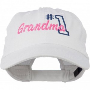 Baseball Caps Number 1 Grandma Embroidered Cotton Cap - White - CM11ND5GSBL $48.25