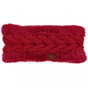 Cold Weather Headbands Winter Ear Bands for Women - Knit & Fleece Lined Head Band Styles - Red Thick Fleece - CZ18A9CNXSC $19.90