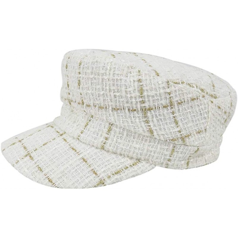 Newsboy Caps Unisex Classic Newsboy Winter - White-lattice - C418Z5AN3RS $27.45