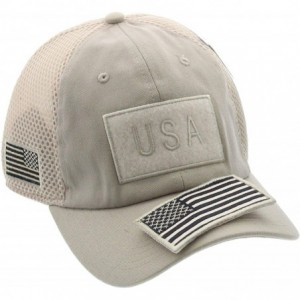 Baseball Caps American USA Flag Mesh Tactical Cap Military Embroidered Hat w/Side Reverse Flag - Khaki - Solid - CY18Q9CCH0K ...