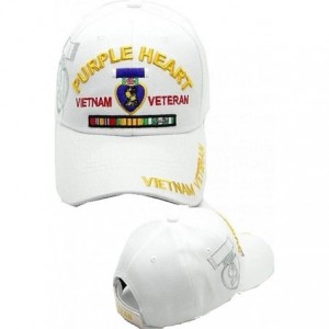 Baseball Caps Purple Heart Vietnam Veteran Red Letter Shadow Mens Cap - White - C81998YYEHK $33.05
