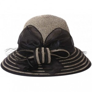 Sun Hats Womens Elegant Spring Summer Seaside Brim Sun Hat - 2-black - CV18OWMGS4R $23.42