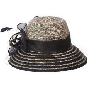 Sun Hats Womens Elegant Spring Summer Seaside Brim Sun Hat - 2-black - CV18OWMGS4R $23.68