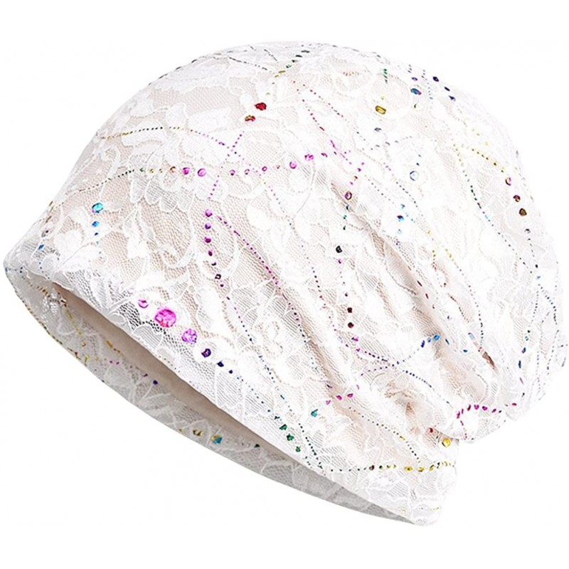 Skullies & Beanies Womens Cotton Beanie Chemo Caps for Cancer Patients - White - C0180EKW0CK $20.24