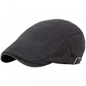 Newsboy Caps Mens Solid Beret Hat Plain Cabbie Classic Newsboy Flat Ivy Cap - 2pack-black/Dark Grey - CT18Q8ON3UM $22.56