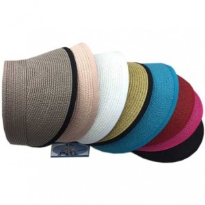 Sun Hats 100% Straw Sun Visor Hat Cap Sun Protection - Misty Pink - CZ183SDKI4D $29.19