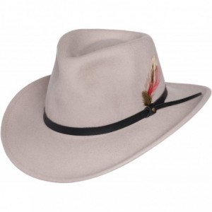 Cowboy Hats Montana Crushable Wool Felt Western Style Cowboy Hat - Silver - CQ18E4HDYEI $117.92