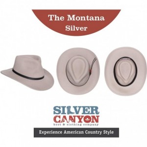 Cowboy Hats Montana Crushable Wool Felt Western Style Cowboy Hat - Silver - CQ18E4HDYEI $98.94