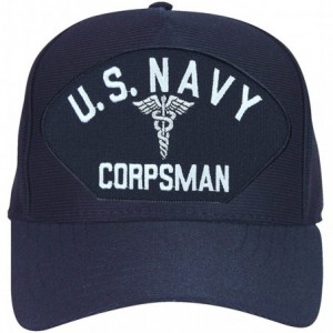Baseball Caps U.S. Navy Corpsman with Caduceus Baseball Cap. Navy Blue. Made in USA - CF12O9RHYDC $33.02