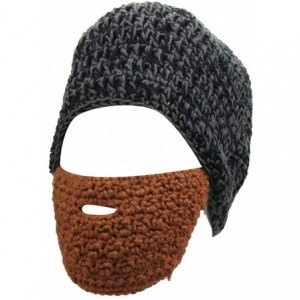 Skullies & Beanies Women's Beard Mustache Knitted Striped PHat Hip Hop Beanie Cap - Gray-brown - C418Q3DIQQ8 $25.14