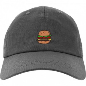 Baseball Caps Embroidered Hamburger Cap for Men and Women- Adjustable Baseball Cap - Dark Gray - CV18NC5EQMT $38.02