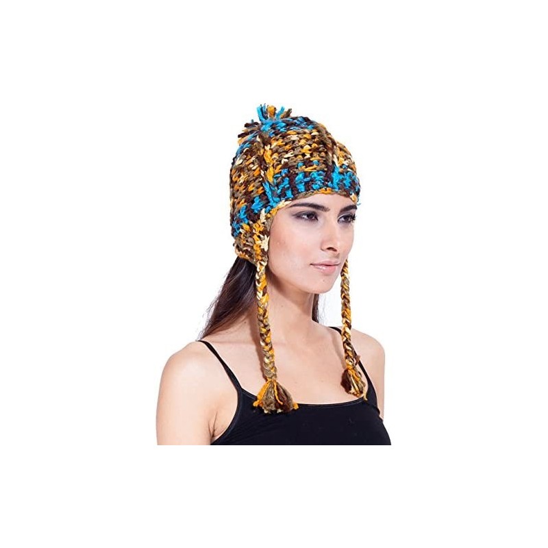 Cold Weather Headbands Women's Girl's Braided Soft Acrylic Winter Warm Snow Hat Beanie - Brown - CC1106AYCJZ $18.75