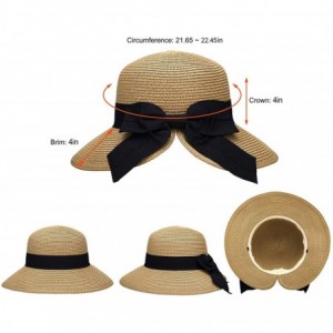 Sun Hats Women's Lightweight Foldable/Packable Beach Sun Hat w/Decorative Bow - Nature Sun Hat - CT180WZRZLH $39.25