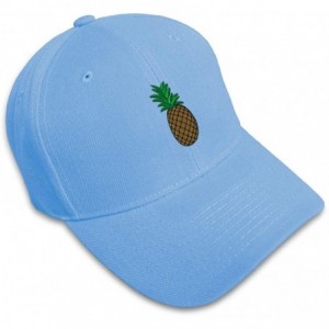 Baseball Caps Custom Baseball Cap Pineapple Embroidery Dad Hats for Men & Women Strap Closure - Light Blue - CX18SDIO823 $28.89