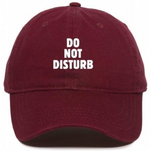 Baseball Caps Do Not Disturb Baseball Cap Embroidered Cotton Adjustable Dad Hat - Burgundy - CX18YZH8Q9D $29.10