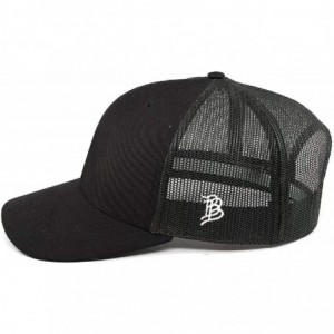 Baseball Caps 'The Patriot' Leather Patch Hat Curved Trucker - One Size Fits All - Black/Black - C518IGOCR8S $57.09