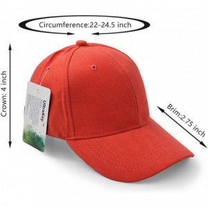 Baseball Caps Suede Baseball Cap- Unisex Faux Suede Leather Classic Adjustable Plain Hat Baseball Cap - Watermelon Red - CX19...