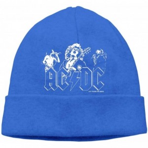 Skullies & Beanies Black ACDC Let There Be Rock Soft Adult Adult Hedging Cap (Thin) - Blue - CR192R5667O $20.53
