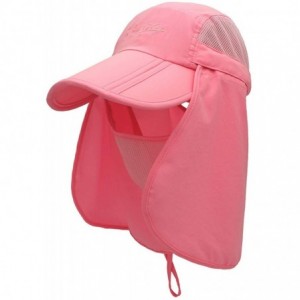 Sun Hats Neck Face Flap Outdoor Cap UV Protection Sun Hats Fishing Hat Quick-Drying UPF50+ - Pink - C2199QNG804 $30.87