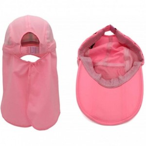 Sun Hats Neck Face Flap Outdoor Cap UV Protection Sun Hats Fishing Hat Quick-Drying UPF50+ - Pink - C2199QNG804 $30.07
