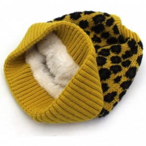 Skullies & Beanies Women Winter Leopard Hat Warm Fleece Lined Winter Beanie Hat Soft Fuzzy Knitted Cap - Single Hat-yellow - ...