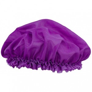 Headbands Women Cotton Flower Sleep Night Cap Head Cover Bonnet - Purple - CP18ME0E54K $19.53