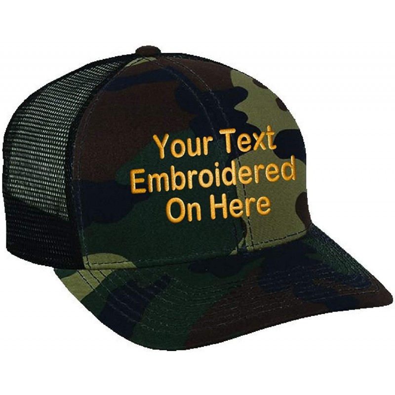 Baseball Caps Custom Trucker Mesh Back Hat Embroidered Your Own Text Curved Bill Outdoorcap - Camo/Black - CX18S5D96WT $43.45