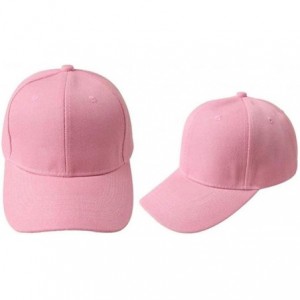 Baseball Caps Blank Hat Solid Color Adjustable Baseball Hat - Pink - CZ12F67GFHF $17.61