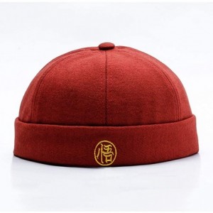 Skullies & Beanies Cotton Skull Hiphop Beanie Cap Street Hats for Men Womens - Red - CP18I2XU4OM $27.44