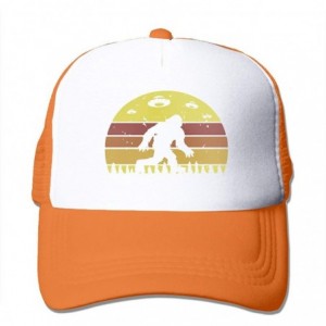 Baseball Caps Bigfoot Retro Alien Invasion UFO Adult Trucker Baseball Mesh Cap Adjustable Hat for Men Women - Orange - C718MG...