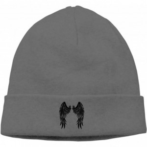 Skullies & Beanies Hip-Hop Knitted Hat for Mens Womens Evil Angel Wings Unisex Cuffed Plain Skull Knit Hat Cap Head Cap - C61...