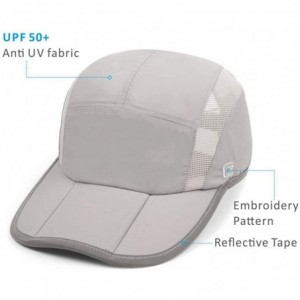 Baseball Caps Reflective Quick Dry Lightweight Breathable Soft Outdoor Sports Cap - Light Grey - CP18U3SHGTI $25.13