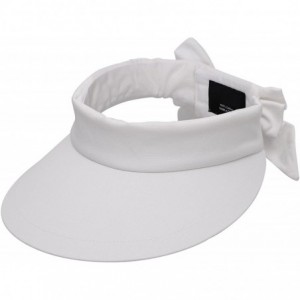 Visors Women's SPF 50+ UV Protection Wide Brim Beach Sun Visor Hat - White - C712J70S2NH $33.85