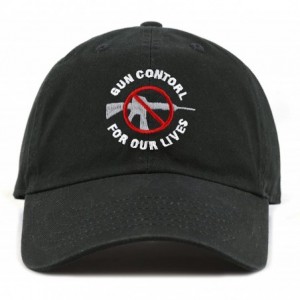 Baseball Caps Never Again & Enough School Walk Out & Gun Control Embroidered Cotton Baseball Cap Hat - Gun Control-black - CQ...
