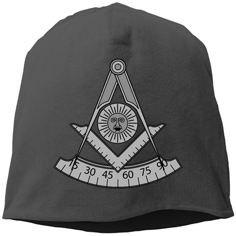 Skullies & Beanies Beanies Hat Knitted Cap Skull Caps Unisex Slouchy Winter Man Freemason - Black - C518IHRNWLG $27.86