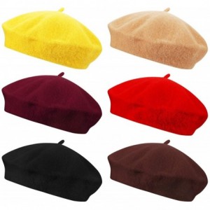 Berets 6 Pieces Wool Beret Hat French Style Beanie Hats Fashion Ladies Beret Caps for Women Girls Lady - 6-color Set - CD18ZL...