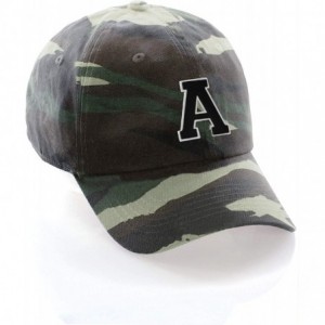 Baseball Caps Customized Letter Intial Baseball Hat A to Z Team Colors- Camo Cap White Black - Letter a - C718NH9XIW2 $26.46