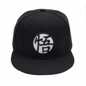 Baseball Caps Dragon Ball Z Goku Baseball Cap Hat Canvas Cap Hip-Hop Flat Adjustable Hat - Black - CA189N2O8EG $23.06
